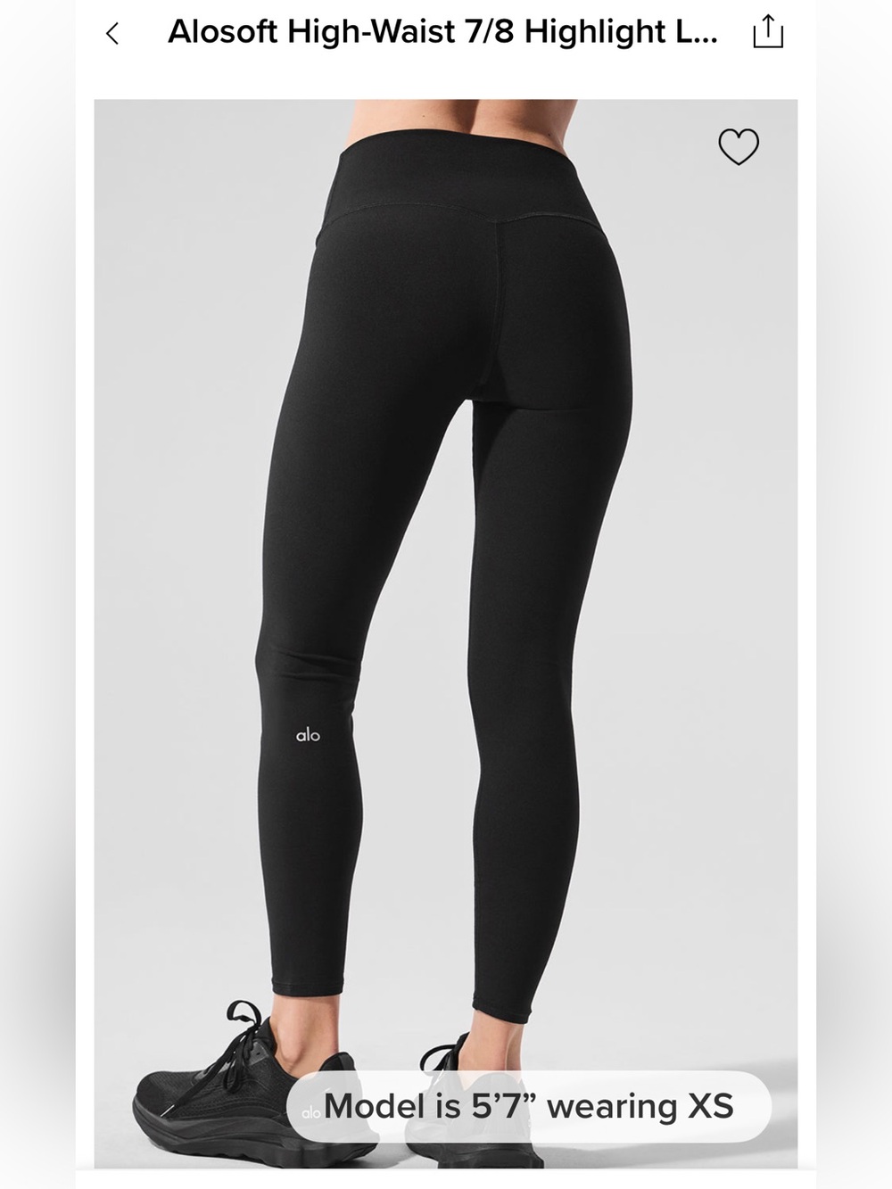 ALO Yoga Kids High-Waist 7/8 Leggings in Black